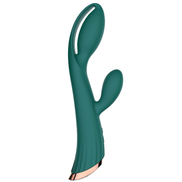 Vibromasseur vert avec stimulateur de clitoris LRIS USB 